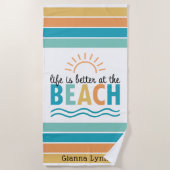 Life is Better at the Beach Customizable Strandlaken (Voorkant)