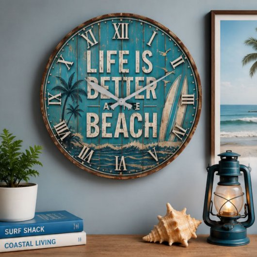 Life Is Better at the Beach Grote Klok
