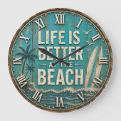 Life Is Better at the Beach Grote Klok (Voorkant)