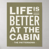 Life is Better at the Cabin Personalized Print (Voorkant)