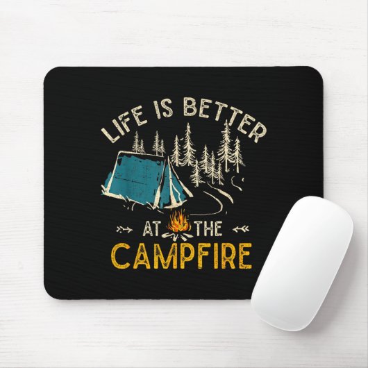 Life Is Better At The Campfire Funny Camper Camp C Muismat (Met muis)