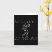 Life Is Better At The Gym Bodybuilding Motivationa Kaart (Gele Bloem)