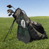 Life is Better Golfer Monogrammed Zwart Groen Golfhanddoek (Groen)