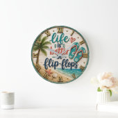 Life Is Better in Flip Flops Beach Grote Klok (Huis)