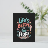 Life is Better in Flip-Flops – Fun Tropical Beach Briefkaart (Staand voorkant)