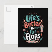 Life is Better in Flip-Flops – Fun Tropical Beach Briefkaart (Voorkant / Achterkant)