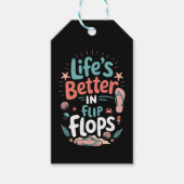 Life is Better in Flip-Flops – Fun Tropical Beach Cadeaulabel (Voorkant)