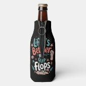 Life is Better in Flip-Flops – Fun Tropical Beach Flesjeskoeler (Fles Achterkant)