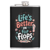 Life is Better in Flip-Flops – Fun Tropical Beach Heupfles (Voorkant)