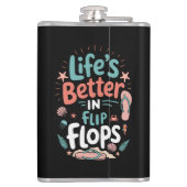 Life is Better in Flip-Flops – Fun Tropical Beach Heupfles (Achterkant)