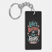 Life is Better in Flip-Flops – Fun Tropical Beach Sleutelhanger (Voorkant Links)