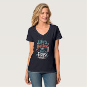Life is Better in Flip-Flops – Fun Tropical Beach T-shirt (Voorkant volledig)