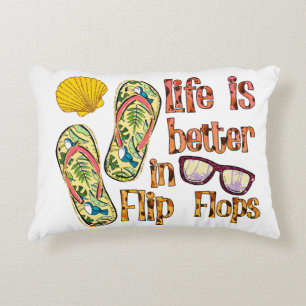Life is Better in Flip   Summer Vibes Accent Kussen
