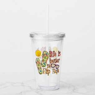 Life is Better in Flip Summer Vibes Acryl Drinkbeker