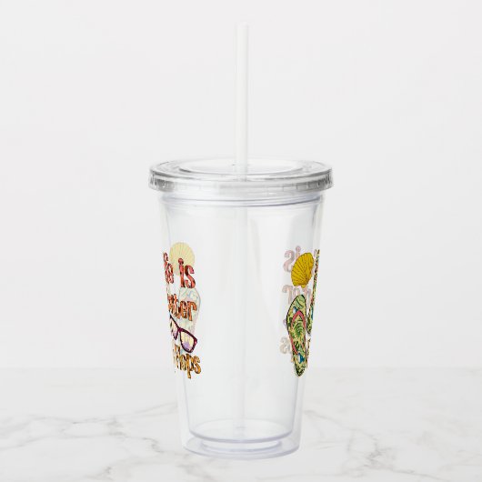 Life is Better in Flip | Summer Vibes Acryl Drinkbeker (Rechts)