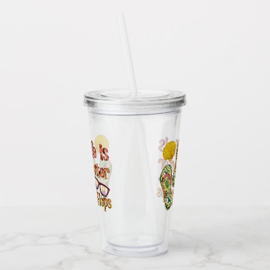 Life is Better in Flip | Summer Vibes Acryl Drinkbeker (Links)