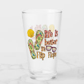 Life is Better in Flip | Summer Vibes Glas (Achterkant)