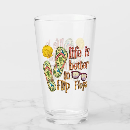 Life is Better in Flip | Summer Vibes Glas (Achterkant)