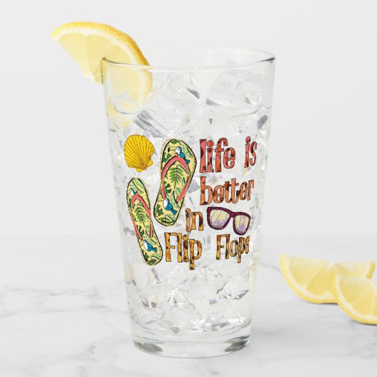 Life is Better in Flip | Summer Vibes Glas (Voorkant ijs)