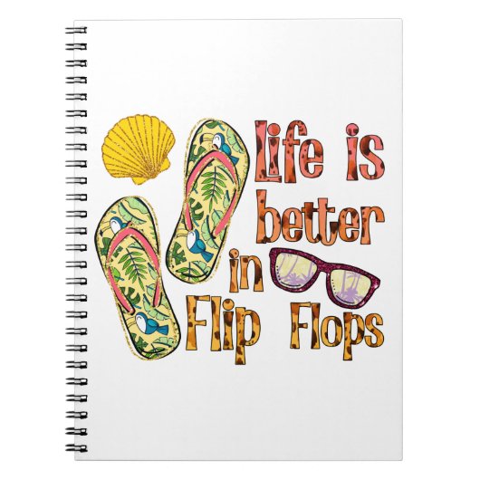 Life is Better in Flip | Summer Vibes Notitieboek (Voorkant)