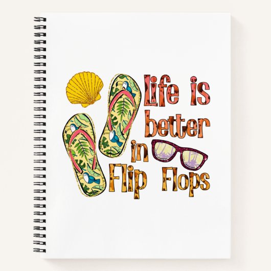 Life is Better in Flip | Summer Vibes Notitieboek (Voorkant)