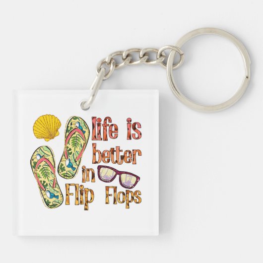 Life is Better in Flip | Summer Vibes Sleutelhanger (Achterkant)