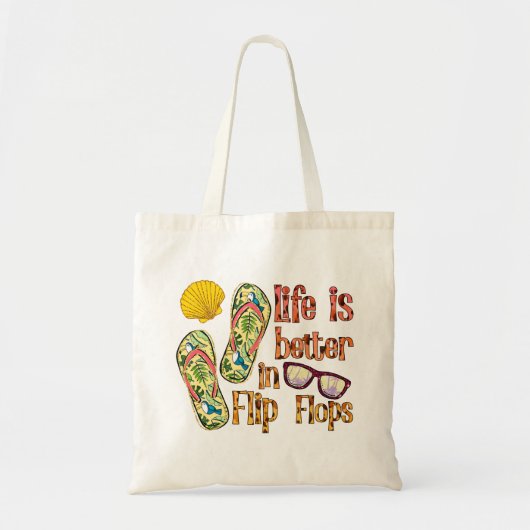 Life is Better in Flip | Summer Vibes Tote Bag (Voorkant)