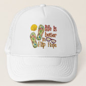 Life is Better in Flip | Summer Vibes Trucker Pet (Voorkant)