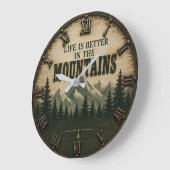 Life Is Better in the Mountains Mountain Forest Grote Klok (Hoek)