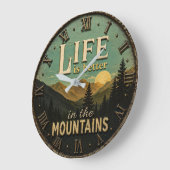 Life Is Better in the Mountains Rustic Grote Klok (Hoek)