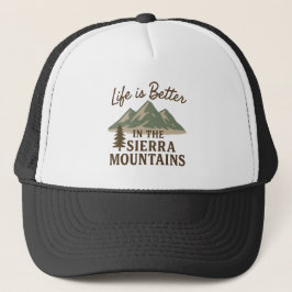 Life is Better in the Sierra Mountains Trucker Pet