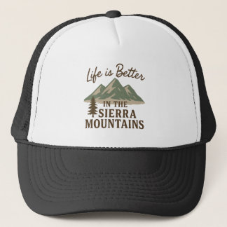 Life is Better in the Sierra Mountains Trucker Pet
