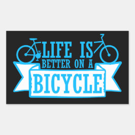 Life is Better on a Bicycle Cycling Quote Sport Rechthoekige Sticker