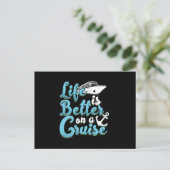 Life Is Better On A Cruise Anchor Cruise Ship Crui Briefkaart (Staand voorkant)