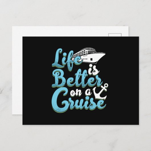 Life Is Better On A Cruise Anchor Cruise Ship Crui Briefkaart (Voorkant / Achterkant)