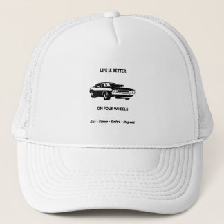 Life Is Better On Four Wheels Cap Trucker Pet