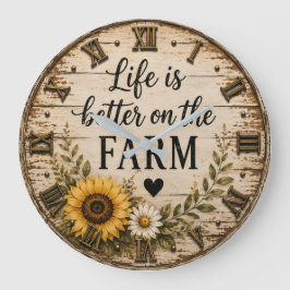 Life Is Better on the Farm Rustic Sunflower  Grote Klok