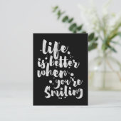 Life is Better When Smiling - Inspirational Card Briefkaart (Staand voorkant)