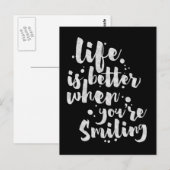 Life is Better When Smiling - Inspirational Card Briefkaart (Voorkant / Achterkant)