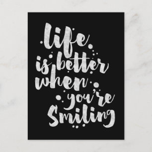 Life is Better When Smiling - Inspirational Card Briefkaart