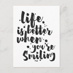 Life is Better When Smiling - Inspirational Card Briefkaart
