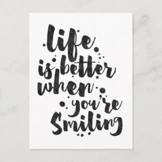 Life is Better When Smiling - Inspirational Card Briefkaart