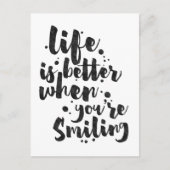 Life is Better When Smiling - Inspirational Card Briefkaart (Voorkant)