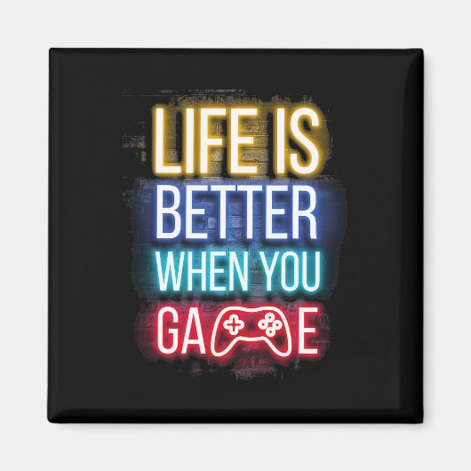 Life Is Better When U Game Controller Video Games Magneet (Voorkant)