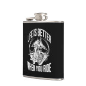 Life is Better When You Ride Motorcycle Skull Heupfles (Links)