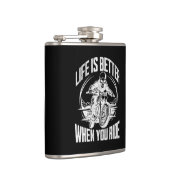 Life is Better When You Ride Motorcycle Skull Heupfles (Rechts)