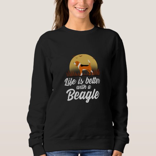 Life is better with a beagle dog lover Novelty Tee Trui (Voorkant)