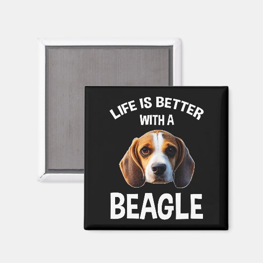 Life is Better With A Beagle Magneet (Voorkant / Achterkant)