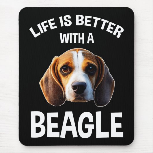 Life is Better With A Beagle Muismat (Voorkant)