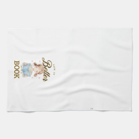 Life is Better with a Book Kitchen Towel Theedoek (Horizontaal)
